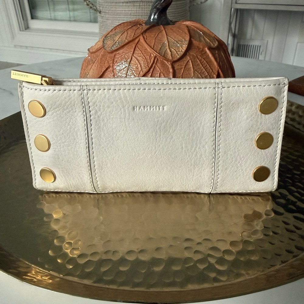 HAMMITT 110 North White and Gold Women's Clutch